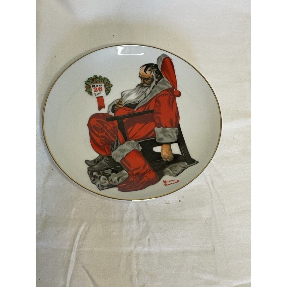 Norman Rockwell The Day After Christmas Porcelain Collector Plate Japan Vintage